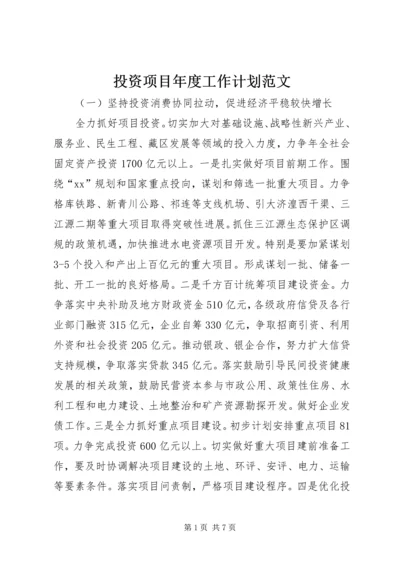 投资项目年度工作计划范文.docx