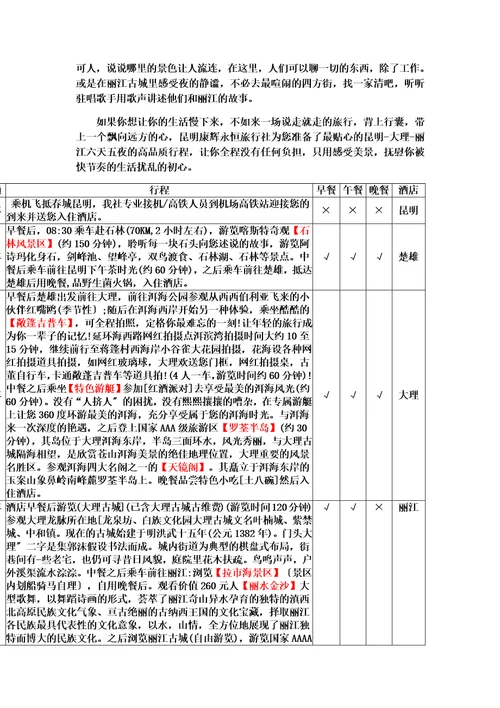 最新云南昆明大理丽江泸沽湖旅游旅行社推荐