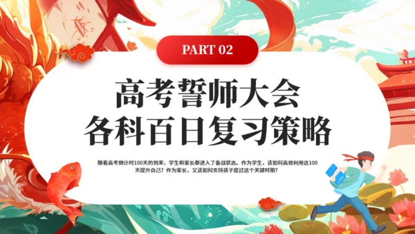 高考誓师大会通用PPT卡通风格模板