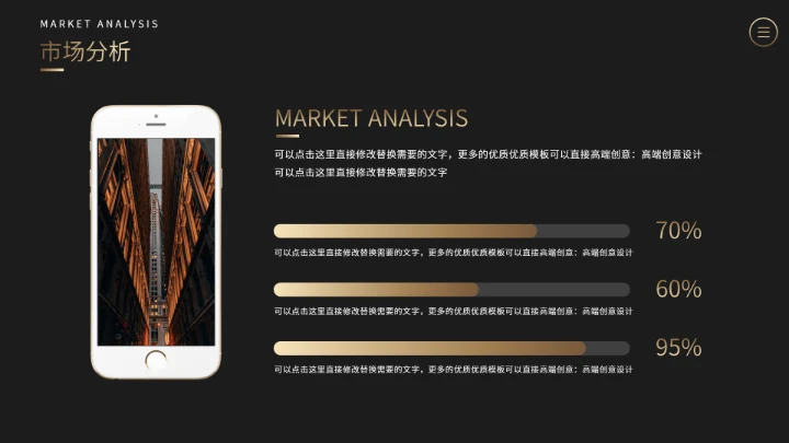 黑金商务汇报PPT模板