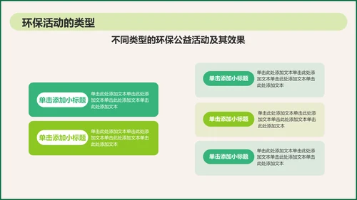 绿色插画风环保公益会议活动流程PPT模板
