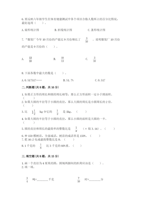 人教版六年级上册数学期末测试卷带答案（典型题）.docx