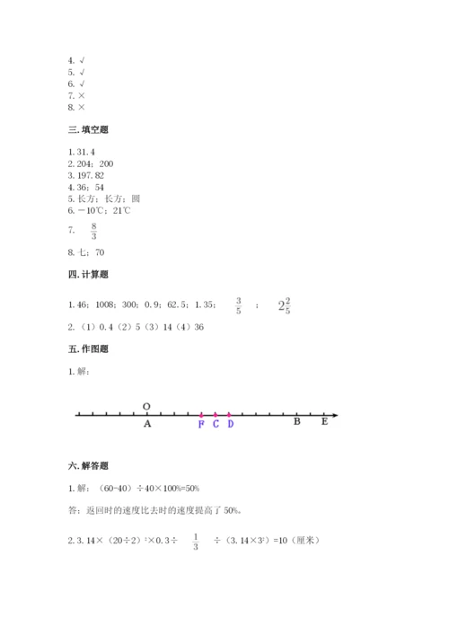 北京版六年级下册数学期末测试卷附答案【突破训练】.docx