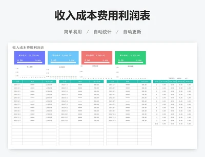 收入成本费用利润表