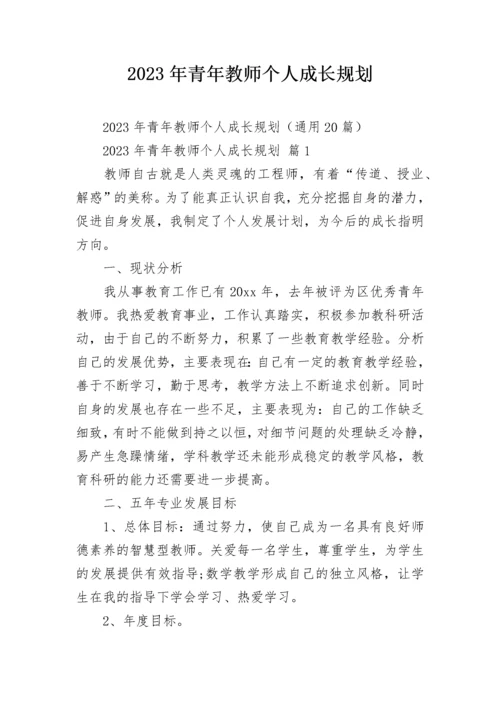 2023年青年教师个人成长规划.docx