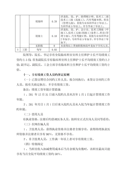 医院绩效考评与分配专题方案介绍