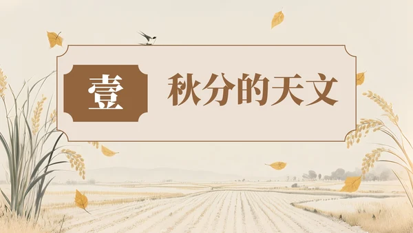 褐色中国风风格秋分节气介绍PPT模板