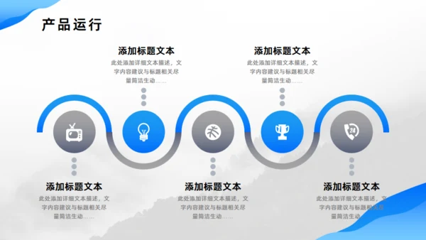流体渐变蓝色项目商业计划书通用PPT模板