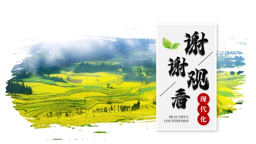 实拍笔刷风格美丽乡村农业介绍新时代农业农村现代化ppt模板