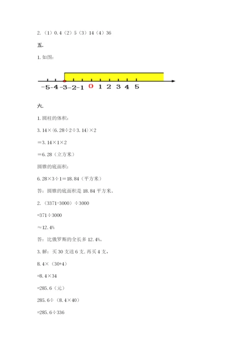 苏教版数学六年级下册试题期末模拟检测卷附参考答案【预热题】.docx