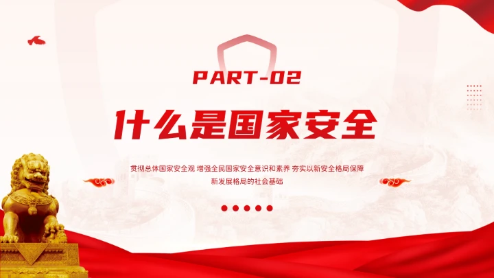 红色党政风国家安全你我有责全民国家安全教育日介绍宣传PPT模板