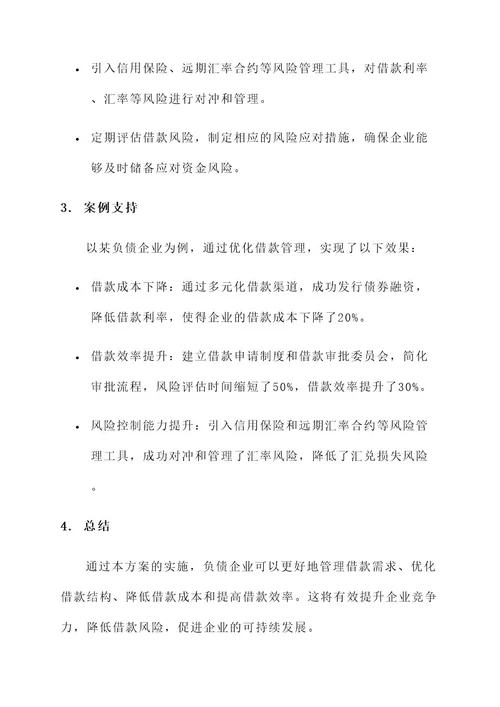 负债企业借款管理优化方案