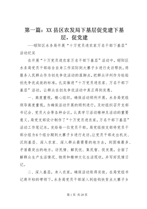 第一篇：XX县区农发局下基层促党建下基层，促党建.docx