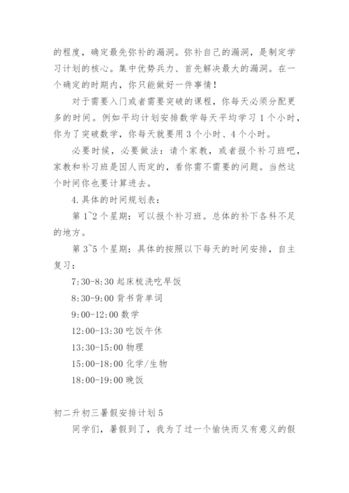 初二升初三暑假安排计划.docx