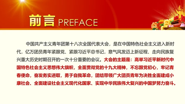 中国共青团十八大精神学习解读PPT模板
