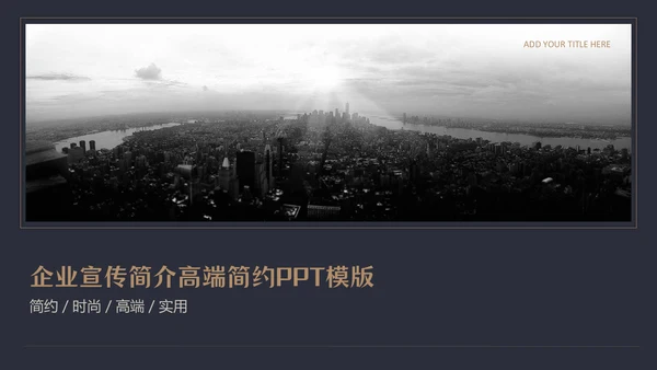 大气黑金企业宣传简介高端简约通用PPT模板