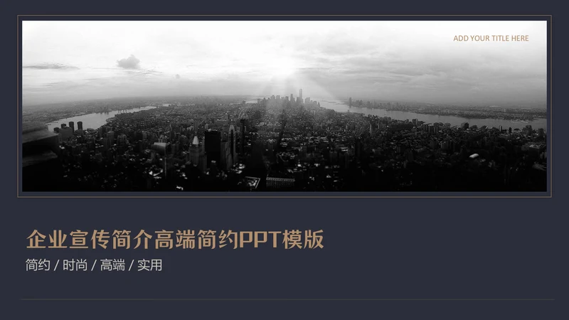 大气黑金企业宣传简介高端简约通用PPT模板