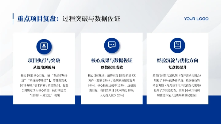 蓝色简约风年终述职竞聘汇报PPT模板