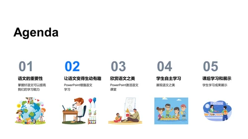 语文学习魅力展示PPT模板