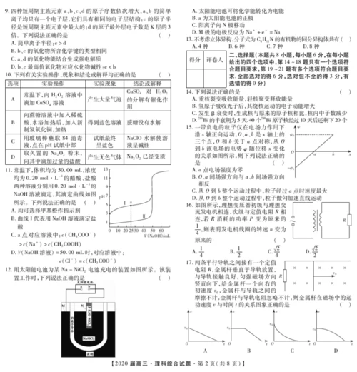 2020届高三百校大联考理综5.docx