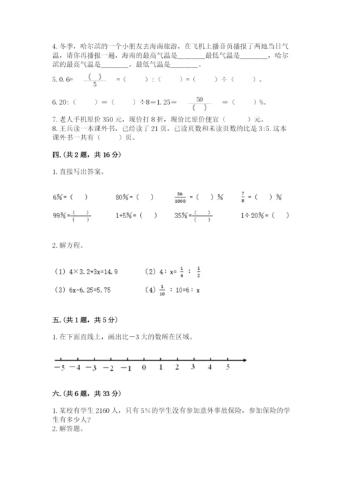 小学六年级升初中模拟试卷含完整答案（必刷）.docx