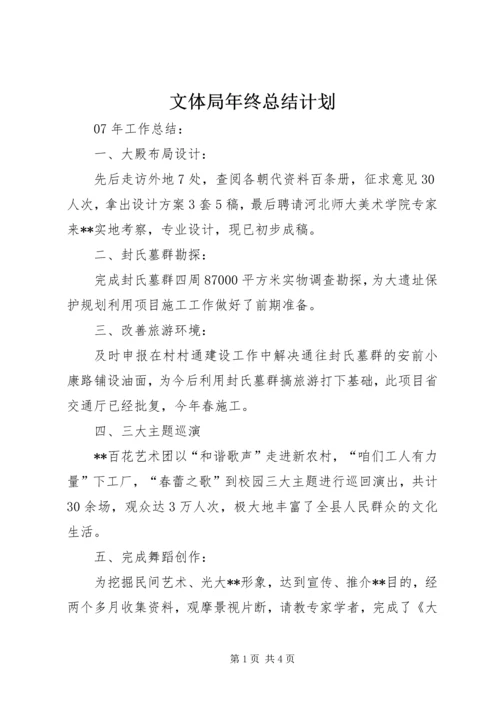 文体局年终总结计划.docx