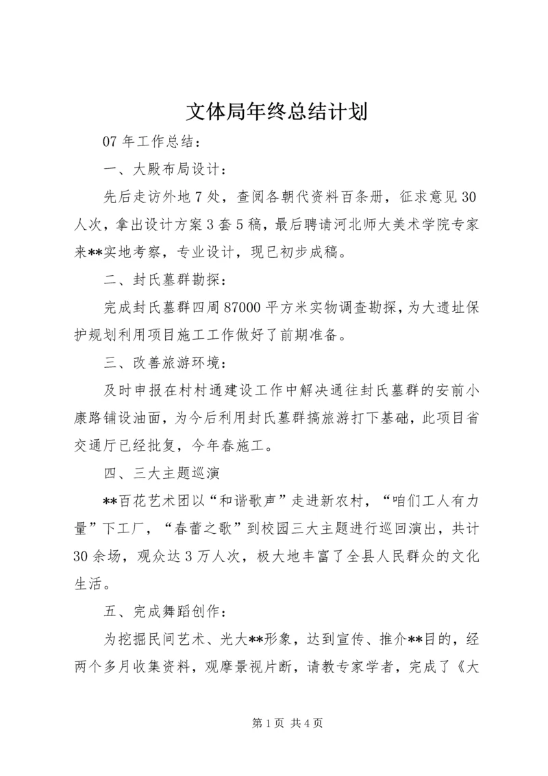 文体局年终总结计划.docx