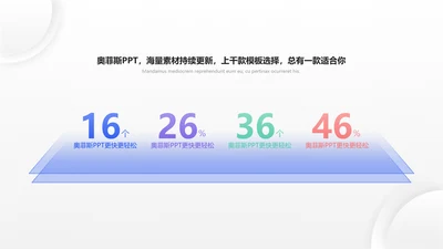 蓝色简约并列关系4项PPT单页
