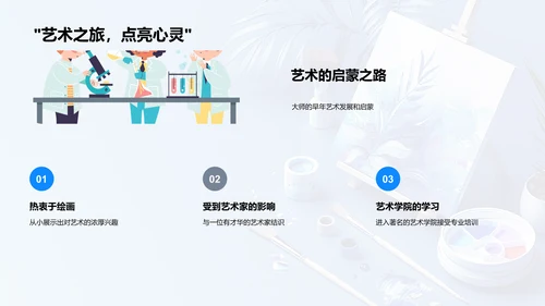 艺术大师教学课件PPT模板