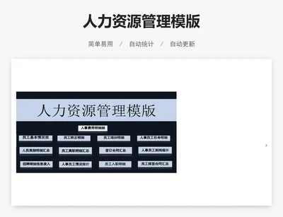 人力资源管理模版