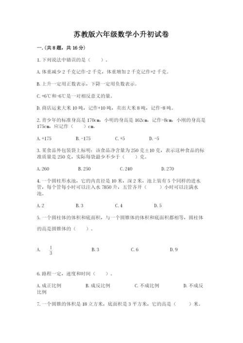 苏教版六年级数学小升初试卷及完整答案【历年真题】.docx