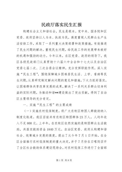民政厅落实民生汇报.docx