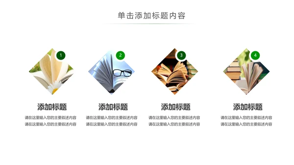 清新读书阅读书香文化教育培训PPT模板
