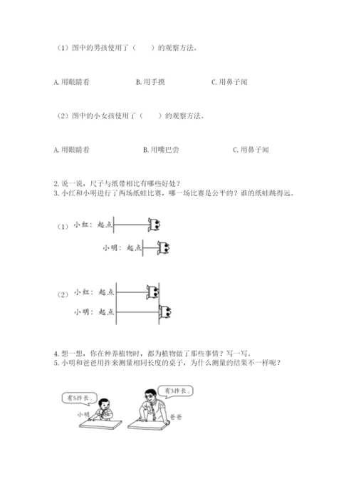 教科版一年级上册科学期末测试卷含答案（夺分金卷）.docx