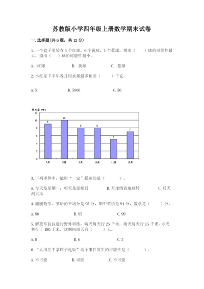 苏教版小学四年级上册数学期末试卷附答案【预热题】.docx