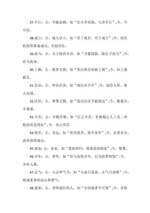 高中语文文言文中常考的古今异义词总结.docx