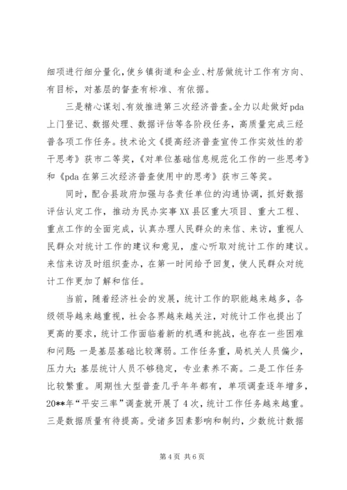 县统计局履职情况报告.docx