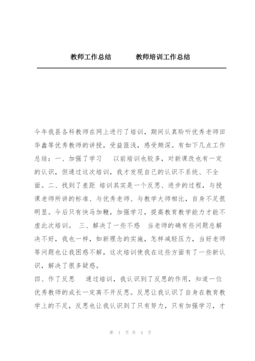 教师工作总结       教师培训工作总结.docx