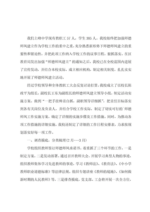 师德师风教师工作总结5篇