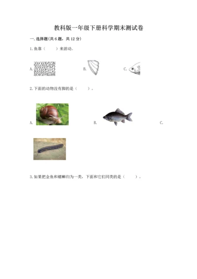 教科版一年级下册科学期末测试卷含答案【培优b卷】.docx