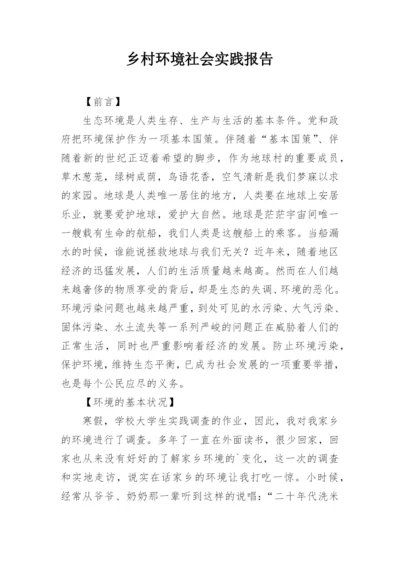 乡村环境社会实践报告.docx