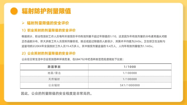 橙色插画风辐射安全培训课件安全教育