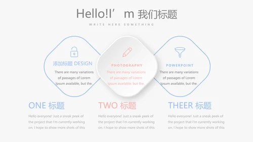 时尚小清新微立体述职报告通用PPT动态模板封面含PS