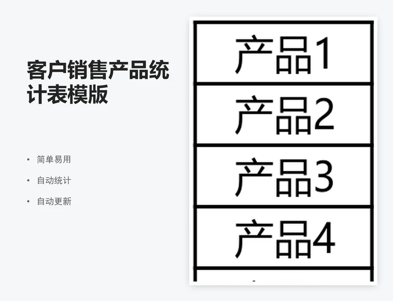 客户销售产品统计表模版