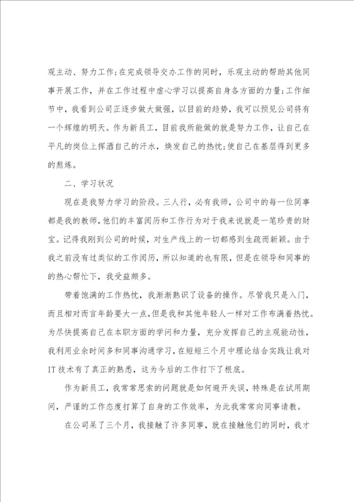 程序员个人转正述职报告三篇