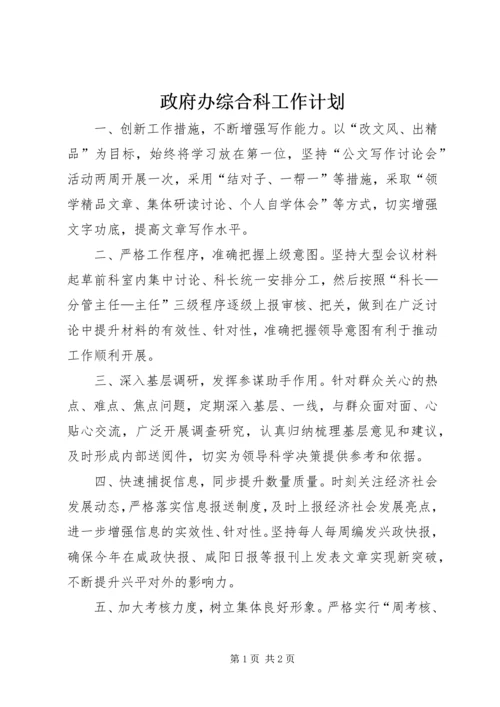 政府办综合科工作计划.docx