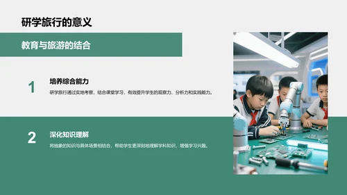 绿色商务风研学旅行宣传介绍PPT模板