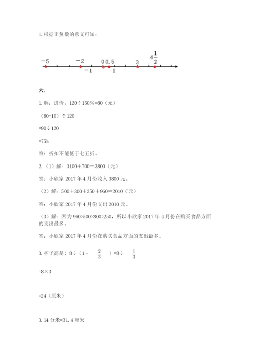 小学六年级升初中模拟试卷（名师推荐）.docx