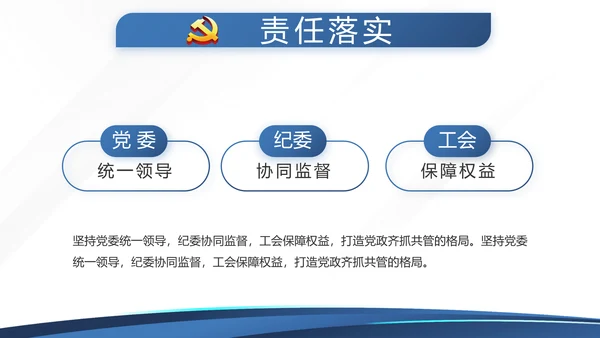 蓝色党支部党建年终述职报告工作总结动态PPT