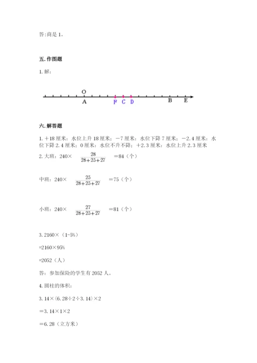 北师大版小学六年级下册数学期末综合素养测试卷精品（模拟题）.docx